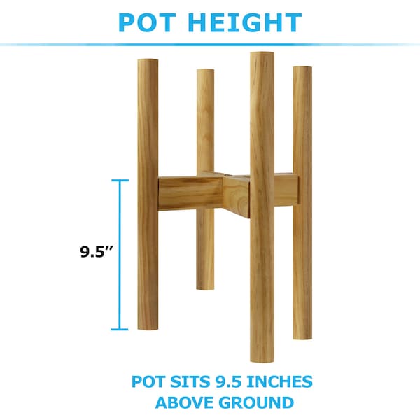 Indoor Plant Stand, Adjustable Plant Stand 8 In To 12 In, Wood, Small
